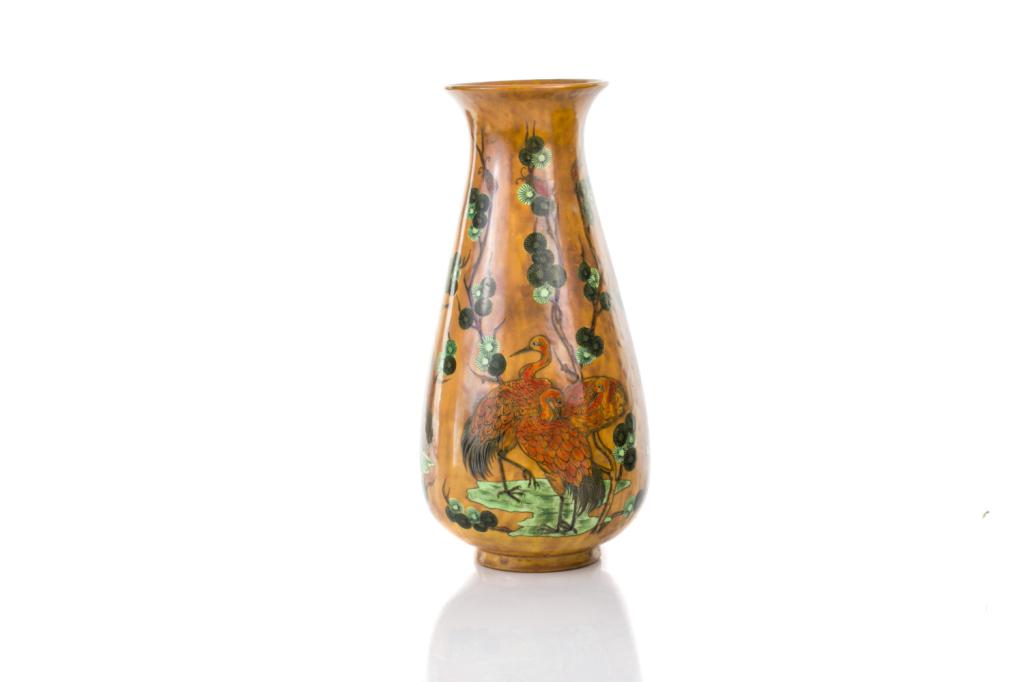 ZSOLNAY EOSIN GLAZED VASE WITH CHINOISERIE MOTIFS (1 of 2)