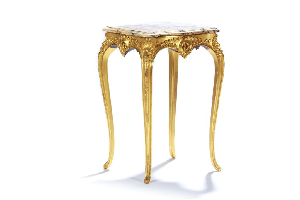 19TH C FRENCH MARBLE TOP SIDE TABLE (1 of 2)