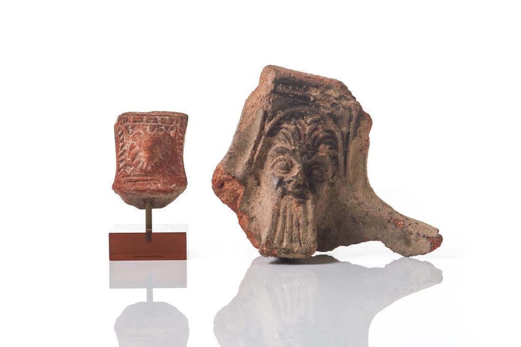 TWO ANCIENT TERRACOTTA POTTERY FIGURES (1 of 8)