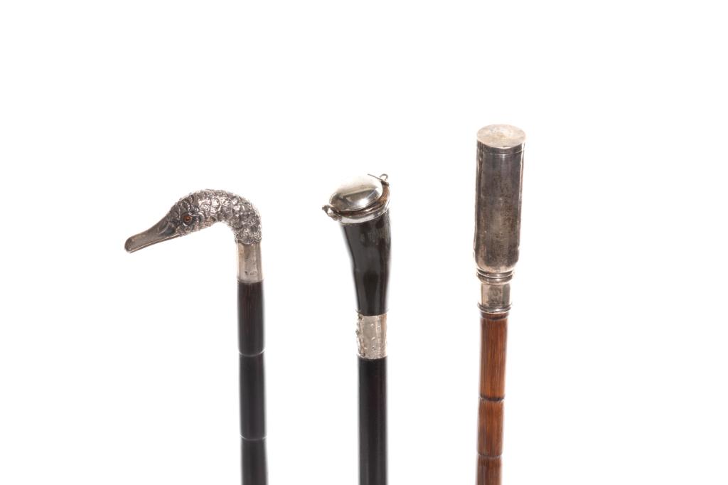 THREE ANTIQUE MINIATURE NOVELTY WALKING STICKS (1 of 4)