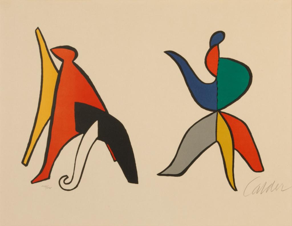 ALEXANDER CALDER (American, 1898-1976): Sabot et Bonnet Phrygian Colour lithograph Signed and numbered 109/125 in pencil Size: 18 x 23.5 in. (sheet sight)