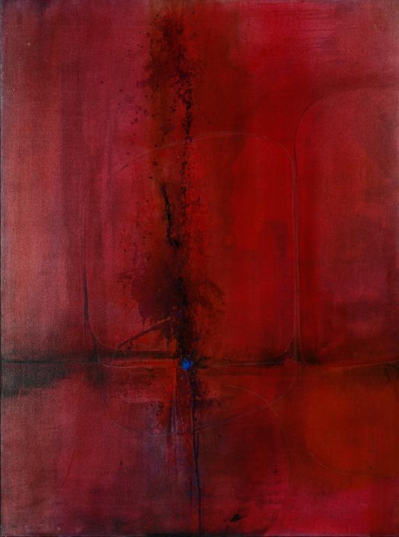 GEOFFREY DAVID ARMSTRONG (Canadian, 1928-2018): Entre-Nous (1983) Acrylic on canvas Signed right Size: 48 x 36 With Roberts Gallery, Toronto