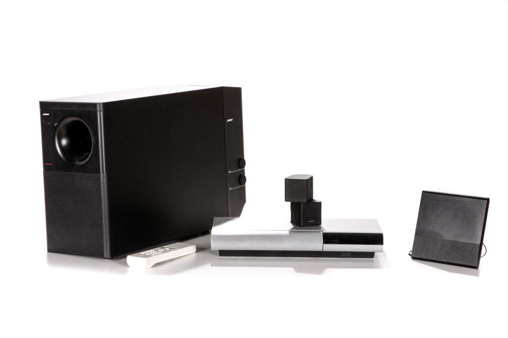 BOSE LIFESTYLE MUSIC SYSTEM: With Acoustimass sub-woofer, speakers, remote control.
