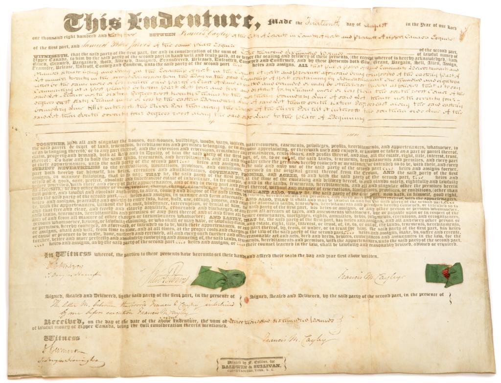 [INDENTURE] Bargain Sale to Jarvis, 1835 (1 of 2)