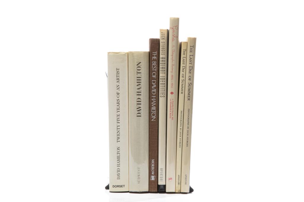 [PHOTOGRAPHY] 7 books on nude photography: [PHOTOGRAPHY] A lot of 7 books sold together. Burns, Stanley B., and Burns, Elizabeth A. Geisha: A Photographic History 1872-1912. New York:Powerhouse Books, 2006. First edition, limited run of 5000. 