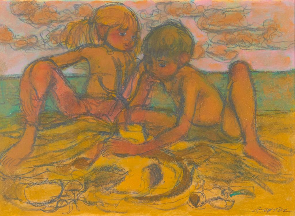 WILLIAM ARTHUR WINTER (1909-1996): Children Playing Watercolour Signed lower right Size: 10 x 13.5 in.
