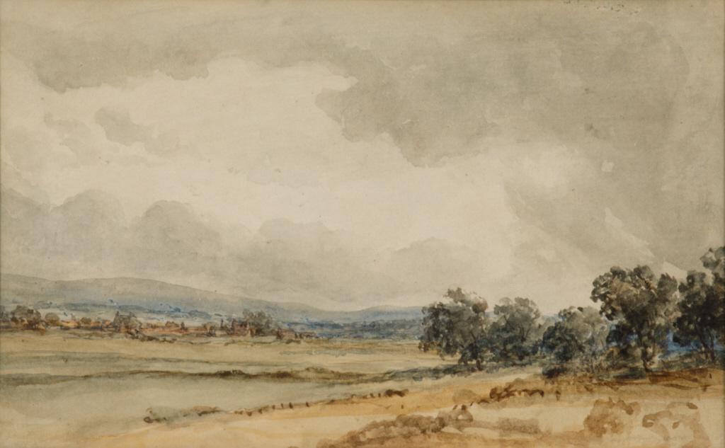 CIRCLE OF DAVID COX I (British, 1783-1859): View in Wales Watercolour on paper laid to cardboard Unsigned Size: 5.25 x 8.25 in.