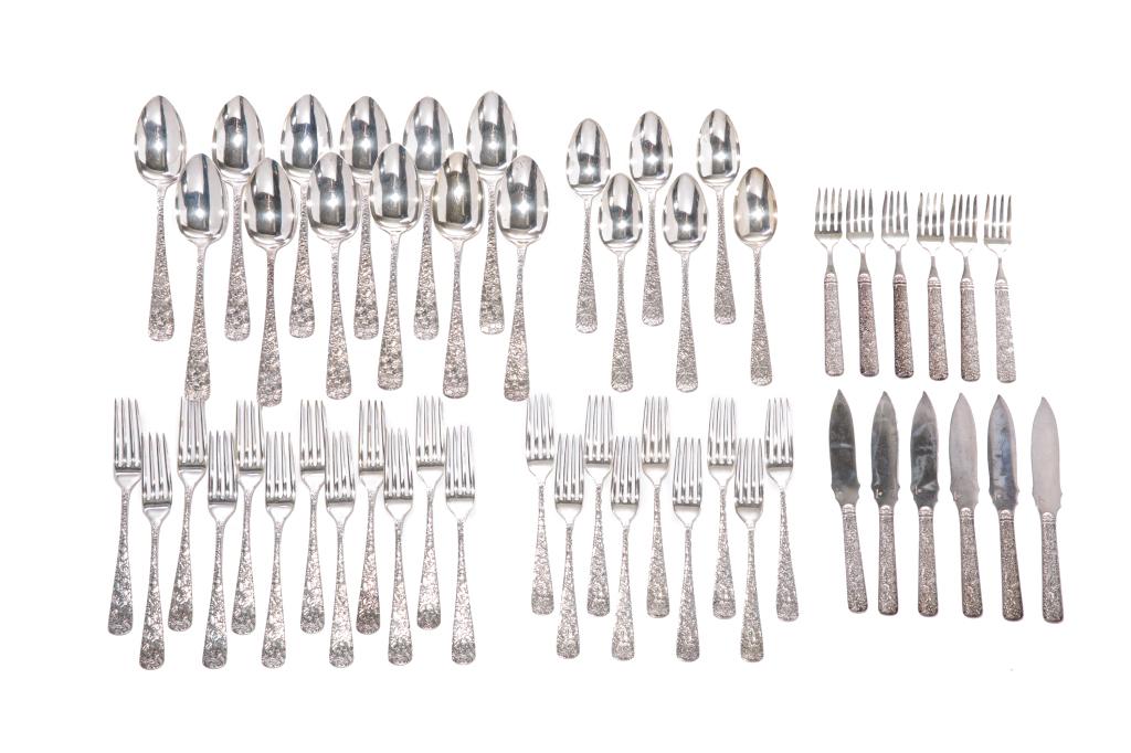 51 PCS AESTHETIC AMERICAN SILVER FLATWARE, 2166g (1 of 8)