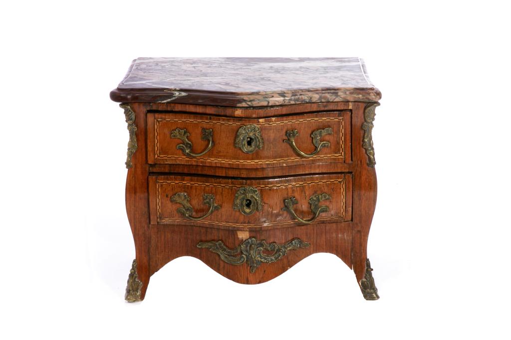 MINIATURE 19TH C FRENCH COMMODE WITH MARBLE TOP (1 of 5)