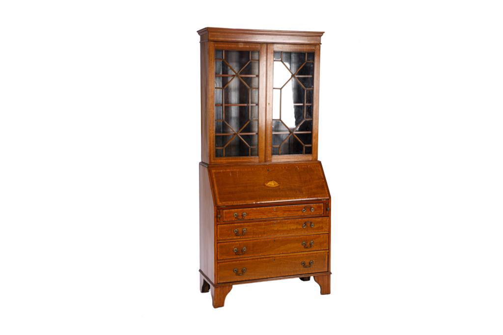 GEORGE III STYLE MAHOGANY SECRETAIRE BOOKCASE (1 of 5)