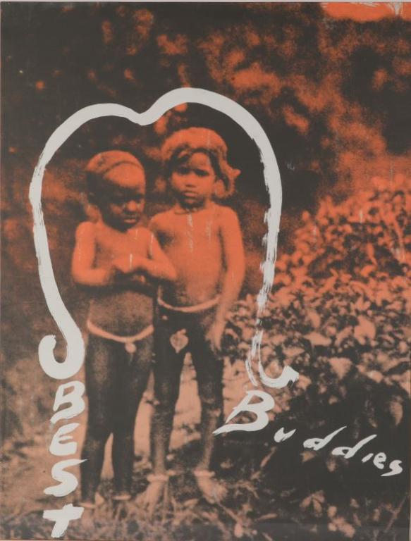 JULIAN SCHNABEL (American, b. 1951): Best Buddies (1992) Screenprint Signed and numbered 72/90 and dated '92 Size: 58 x 44 in.