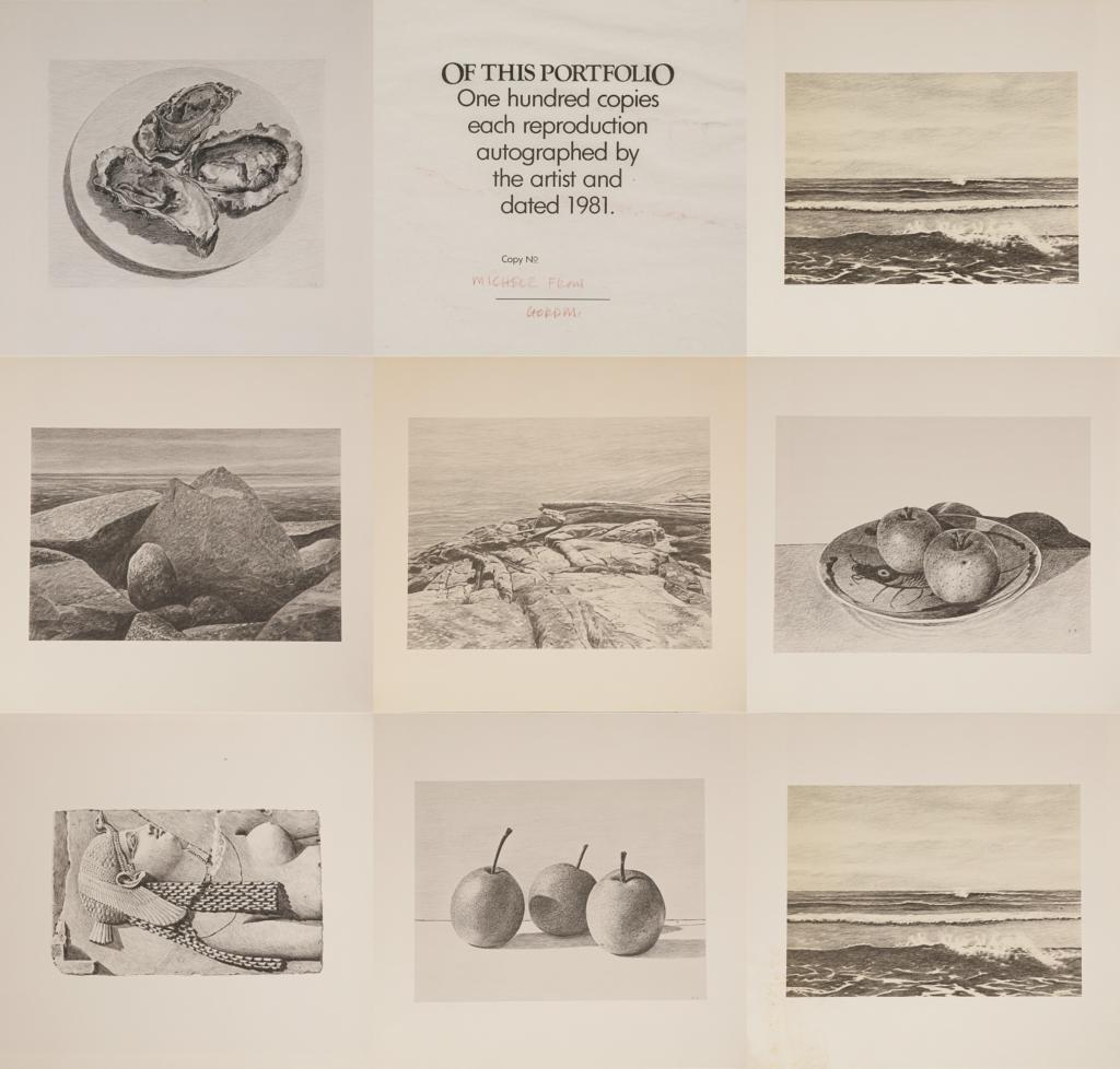 GORDON APPELBE SMITH (Canadian, 1919-2020): Oysters Graphite drawing wove paper Signed with initials Size: 15.5 x 17.5 in. (sheet) Together with: "Gordon Smith: Drawings" portfolio; seven artist's prints; dedicated by the artist, signed and dat