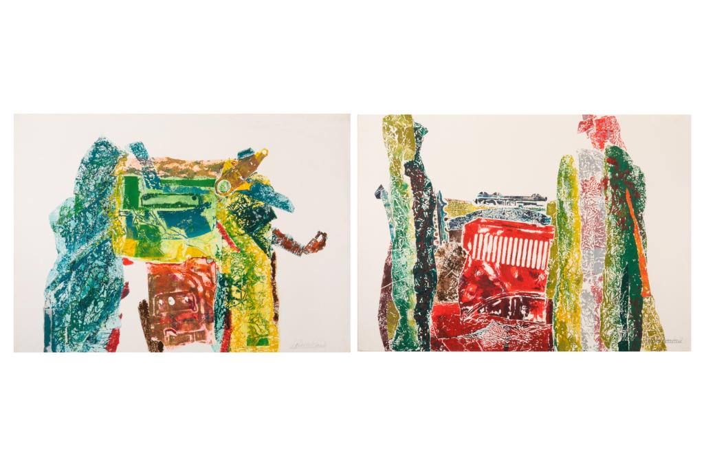 JOHN CHAMBERLAIN (American, 1927-2011): Two relief prints from Litany of Ka Suite (1986) Vinka Signed and dated with artist's stamp and in pencil; number '6' in pencil lower left Novak Graphics, publishers; titled in pencil above publisher'