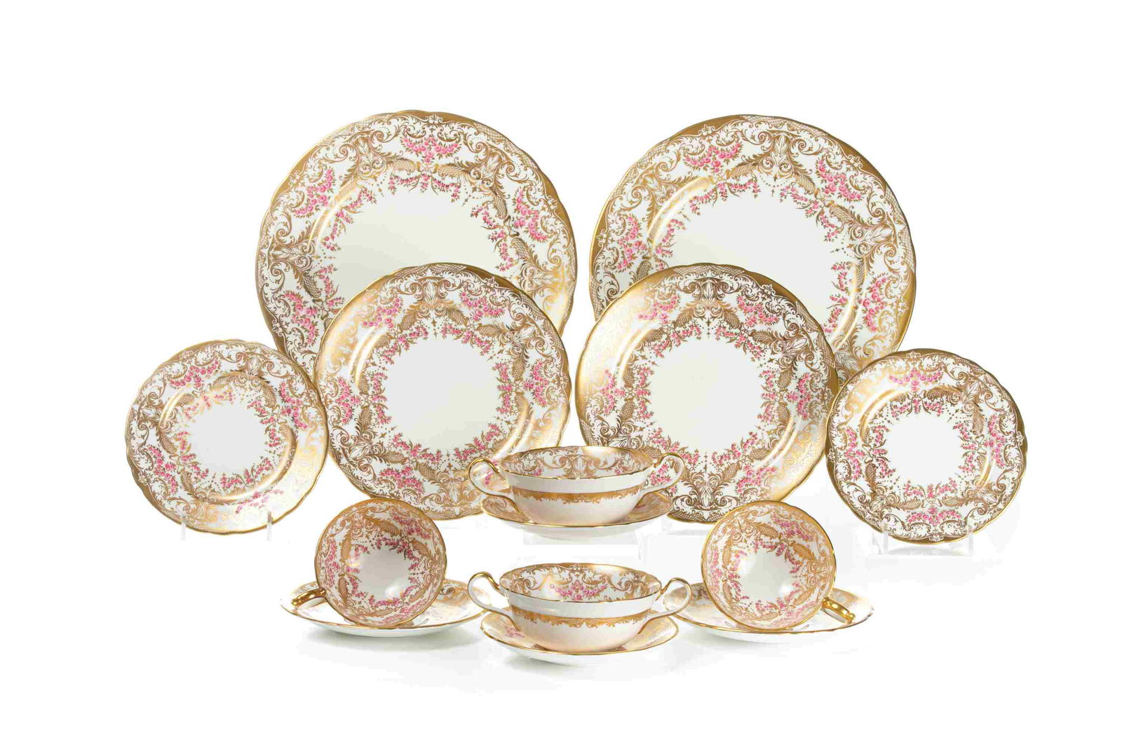 39 PCS AYNSLEY PORCELAIN DINNER SERVICE (1 of 5)