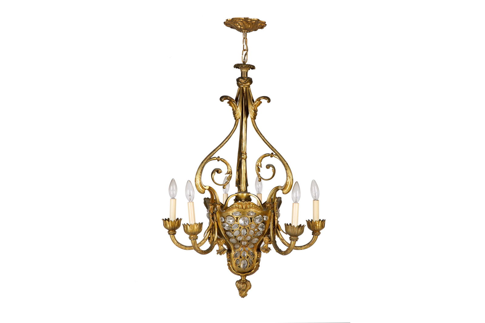 19TH C FRENCH BRONZE CHANDELIER (1 of 2)