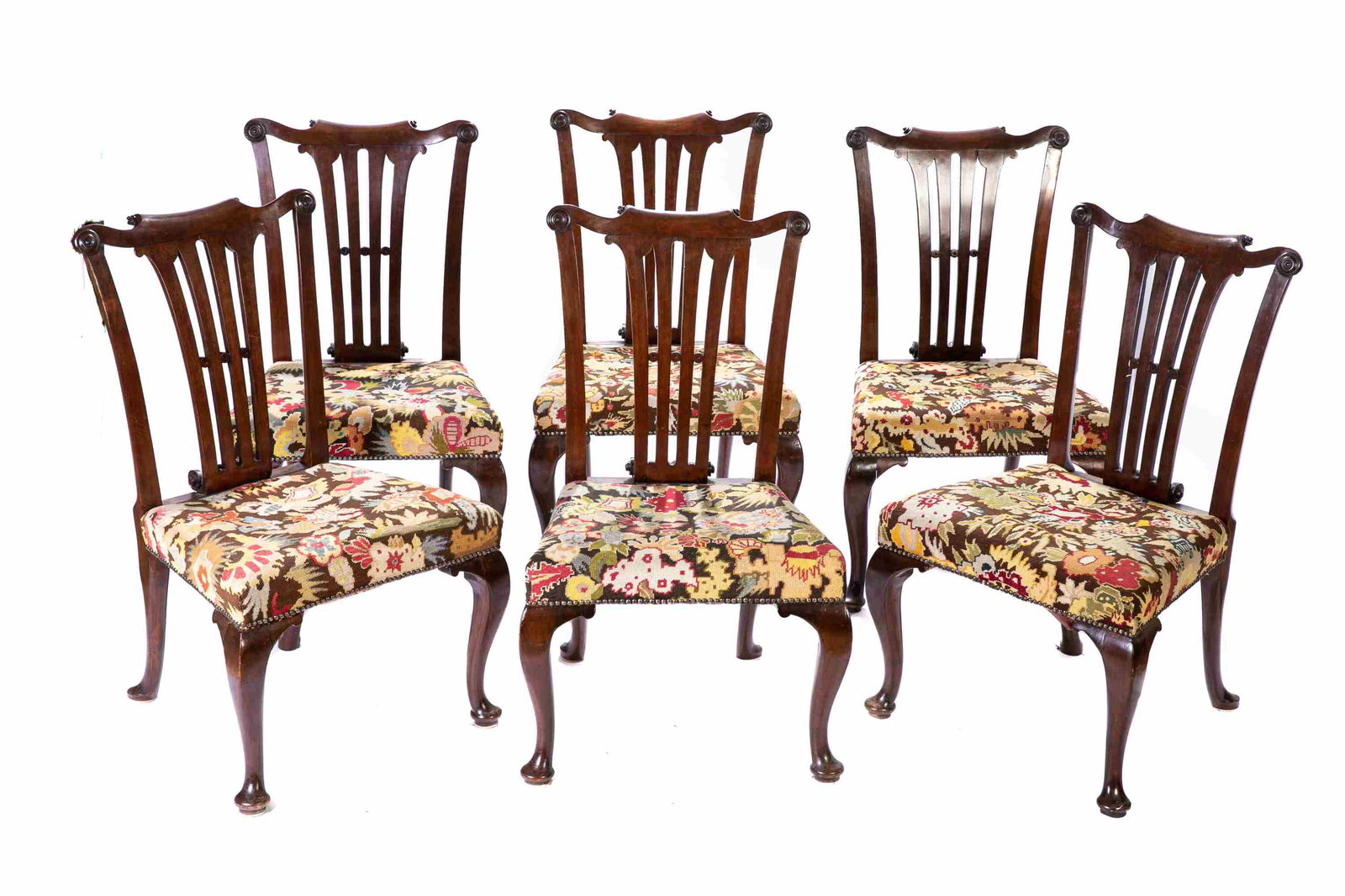 SET OF SIX GEORGE II WALNUT DINING CHAIRS (1 of 4)