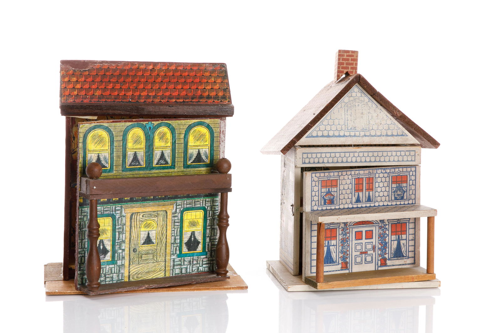 TWO ANTIQUE WOOD DOLLHOUSES (1 of 8)