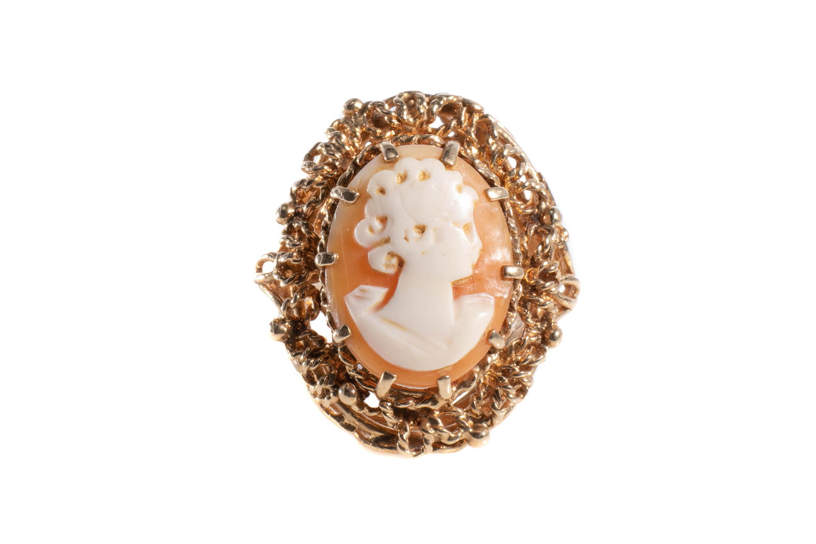 GOLD & CAMEO RING, 13g (1 of 3)