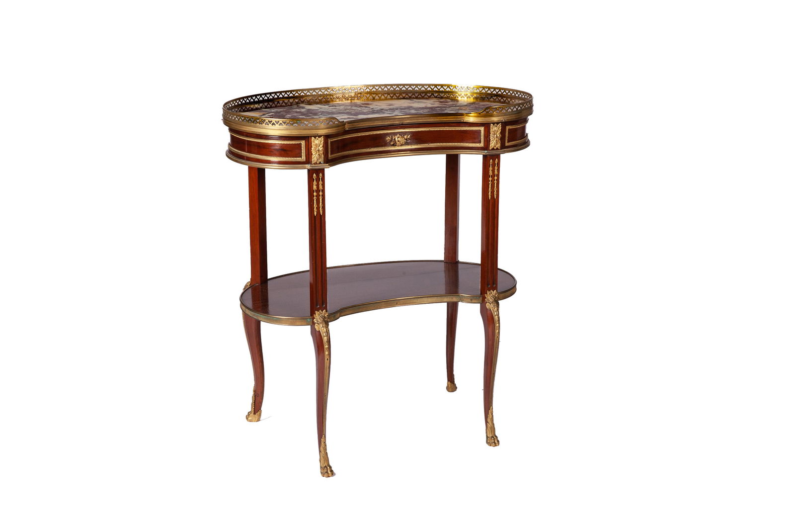 PAUL SORMANI SIGNED FRENCH TWO TIERED SIDE TABLE (1 of 4)