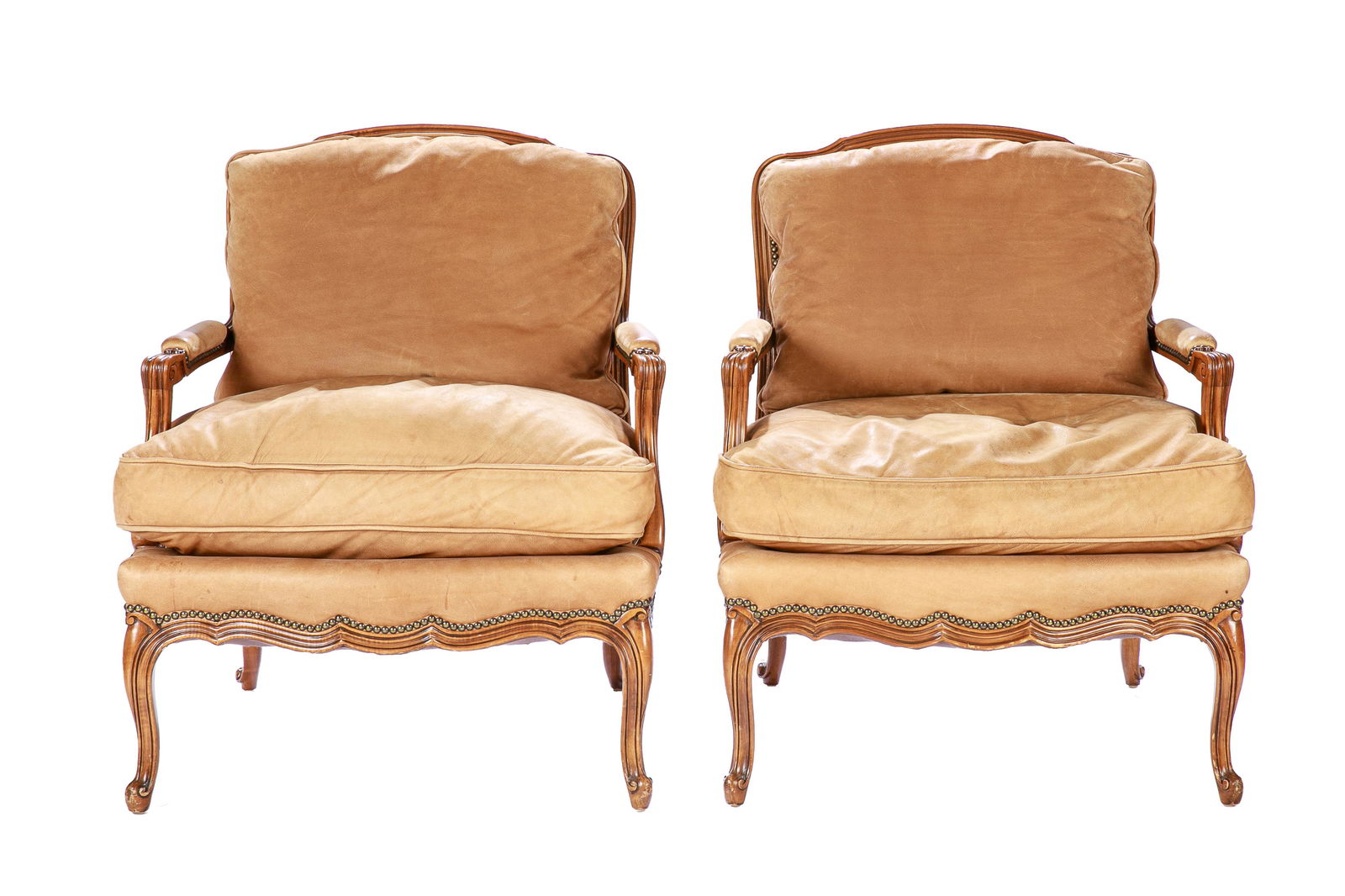 PAIR OF CARVED WOOD ARMCHAIRS (1 of 2)