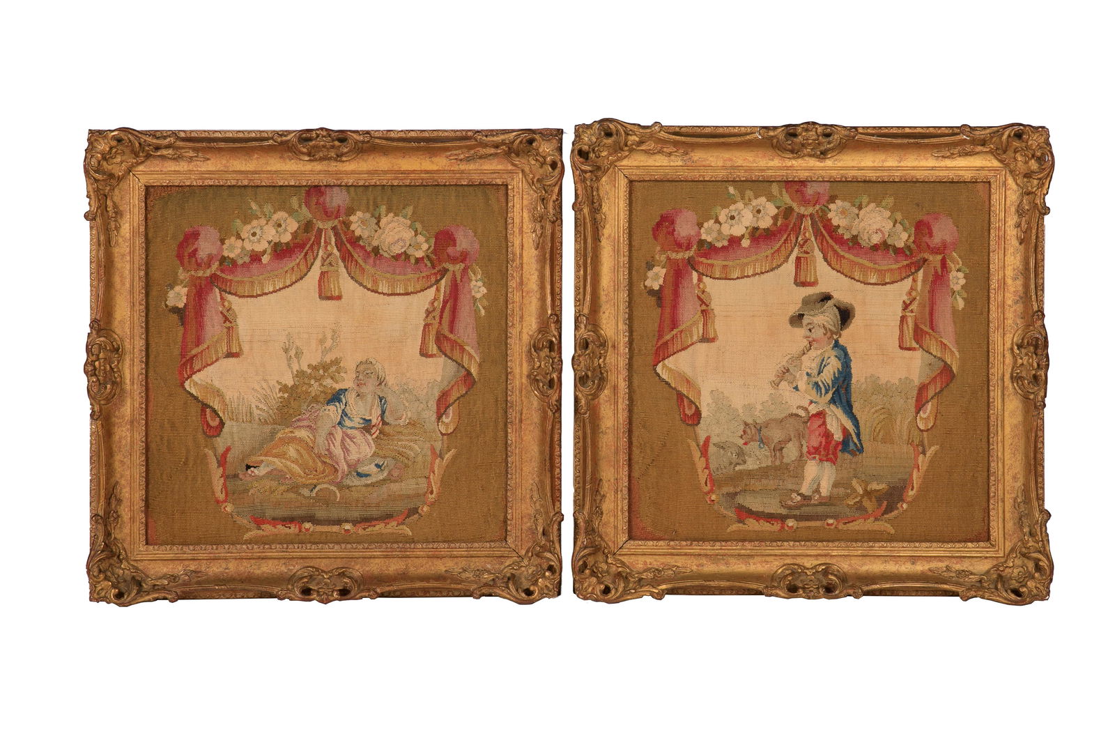 TWO LOUIS XVI FRAMED AUBUSSON TAPESTRIES (1 of 4)