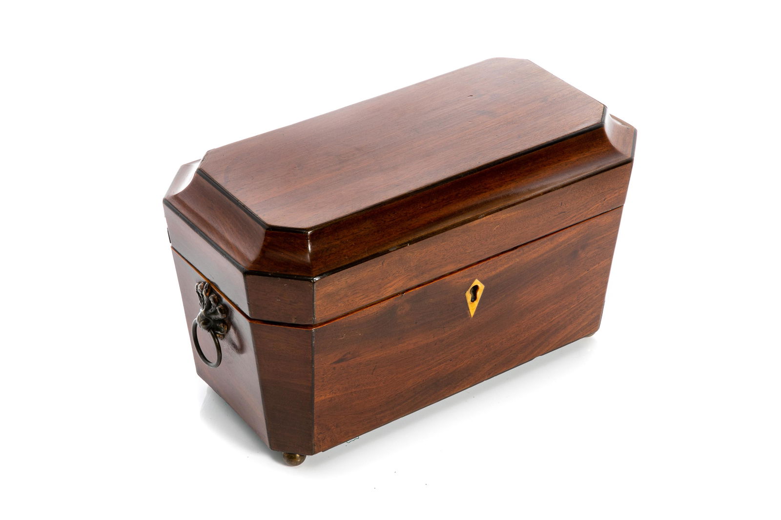 GEORGIAN MAHOGANY WOOD TEA CADDY (1 of 1)