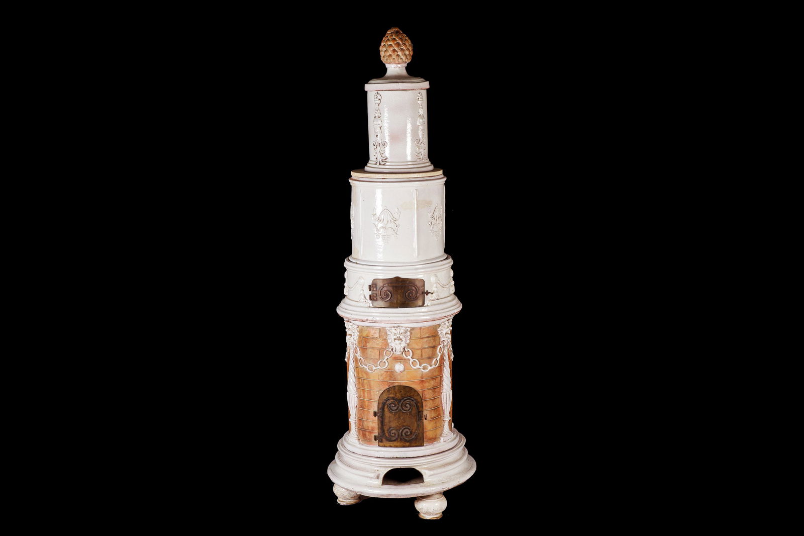 MULTI-TIERED FAIENCE POTTERY STOVE (1 of 3)