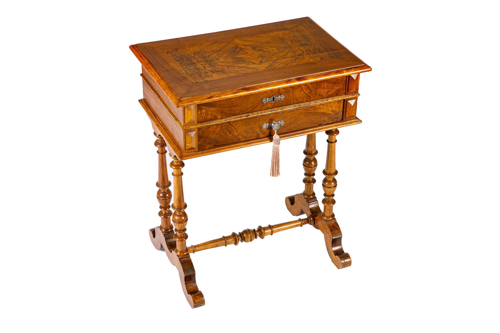 SMALL ENGLISH ANTIQUE MIXED INLAY WORK TABLE (1 of 6)