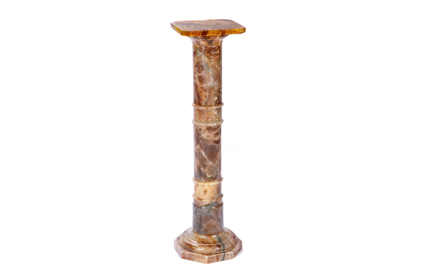 CARVED RED ONYX COLUMN FORM PEDESTAL (1 of 5)