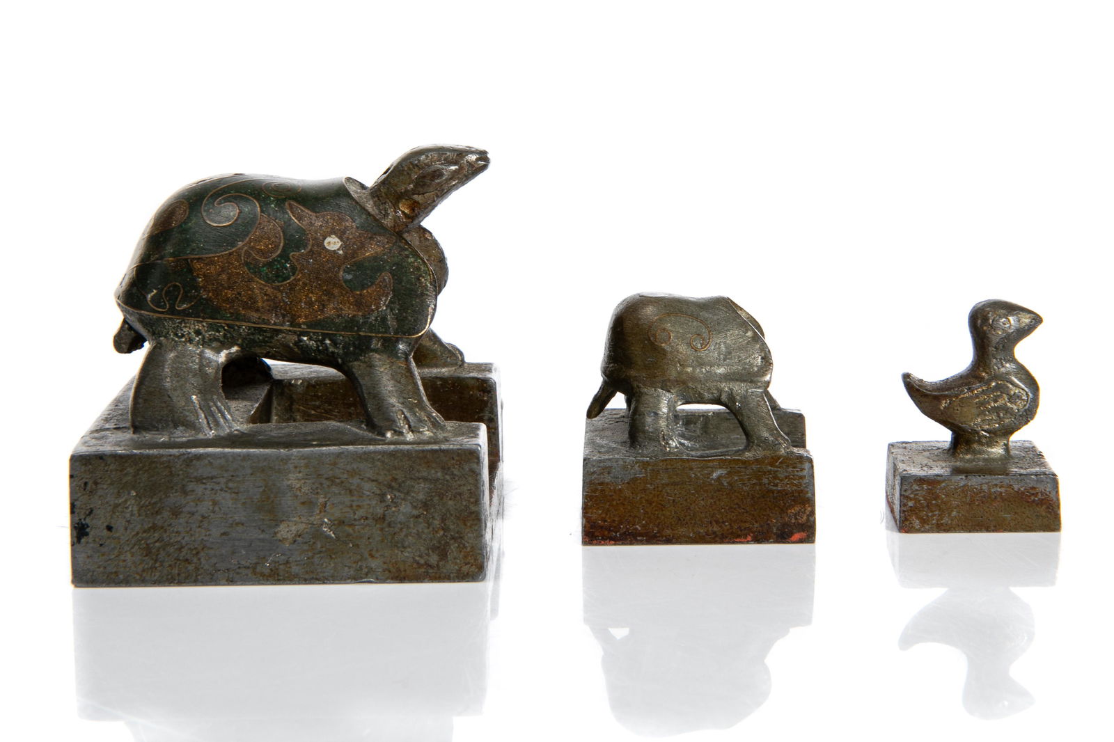 NEST OF THREE BRONZE SEALS (1 of 8)