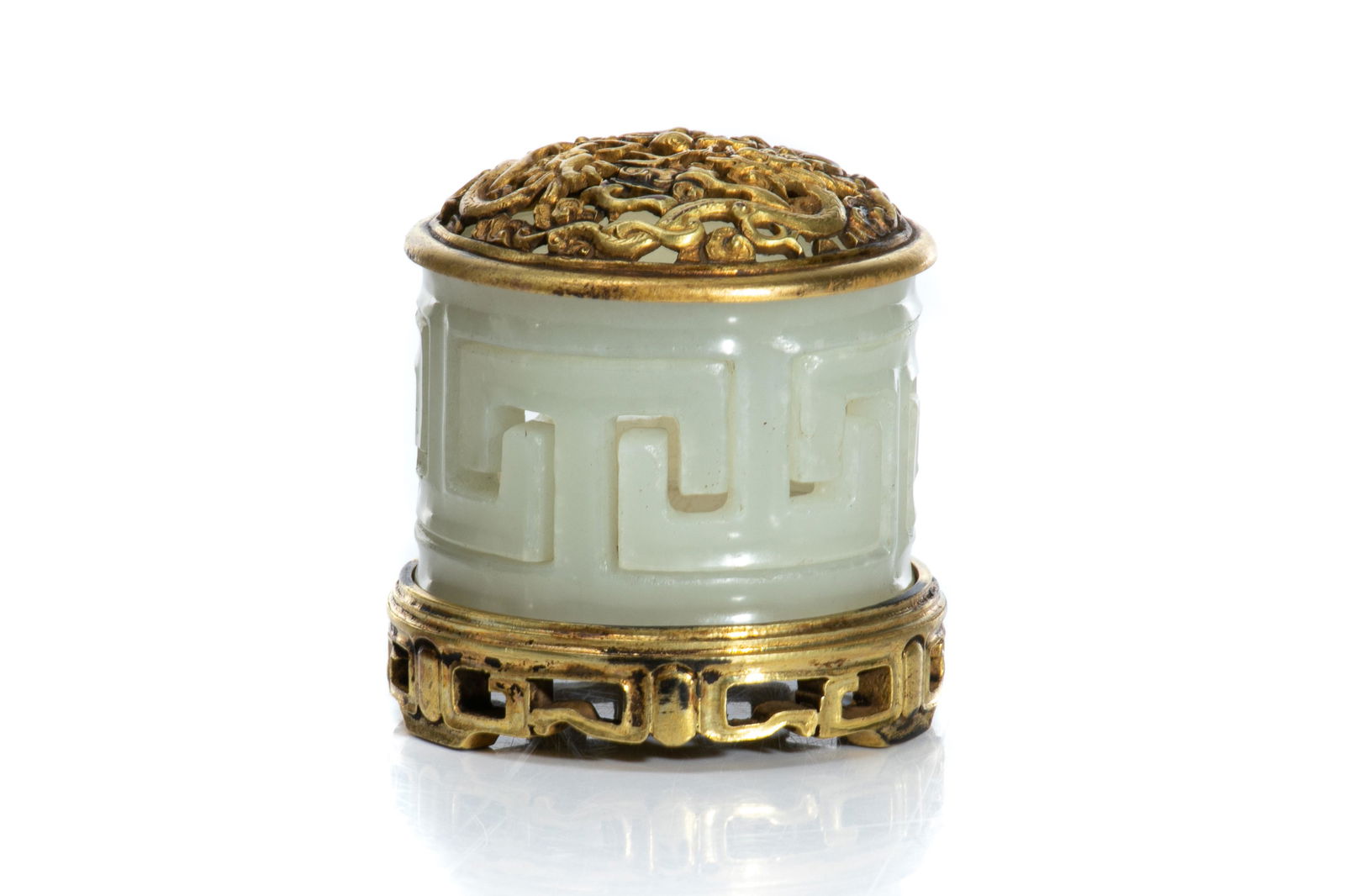 CELADON JADE & GILT BRONZE PARFUMIER (1 of 5)
