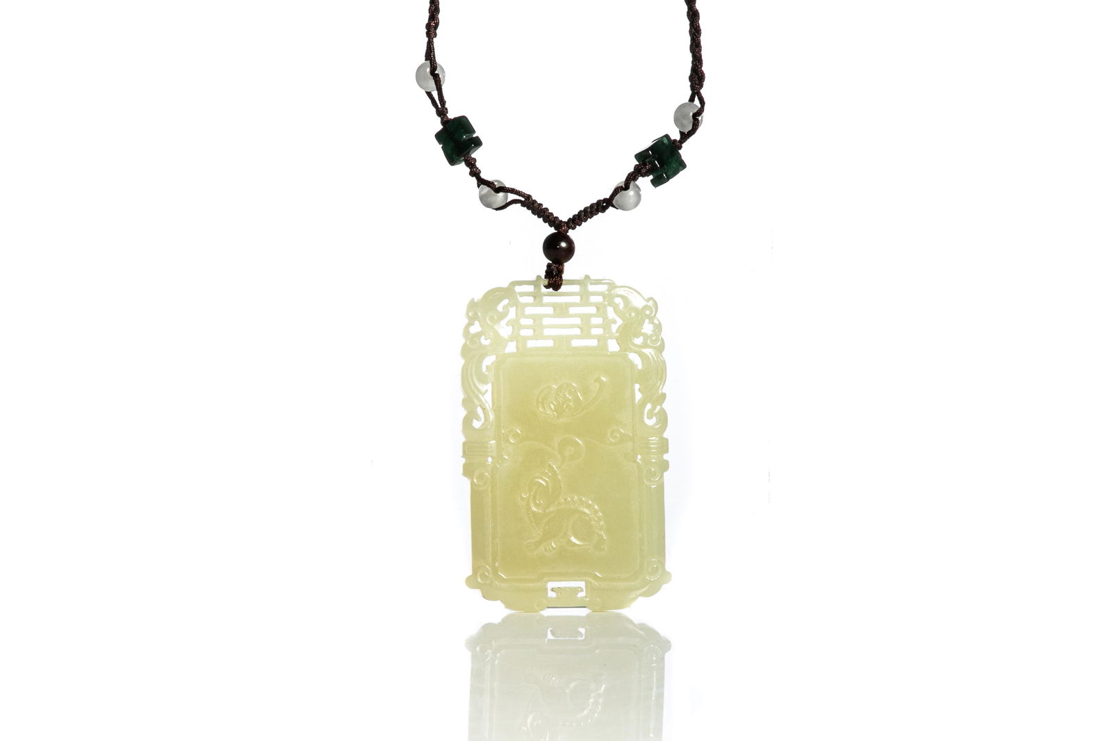 YELLOW JADE PLAQUE PENDANT (1 of 2)