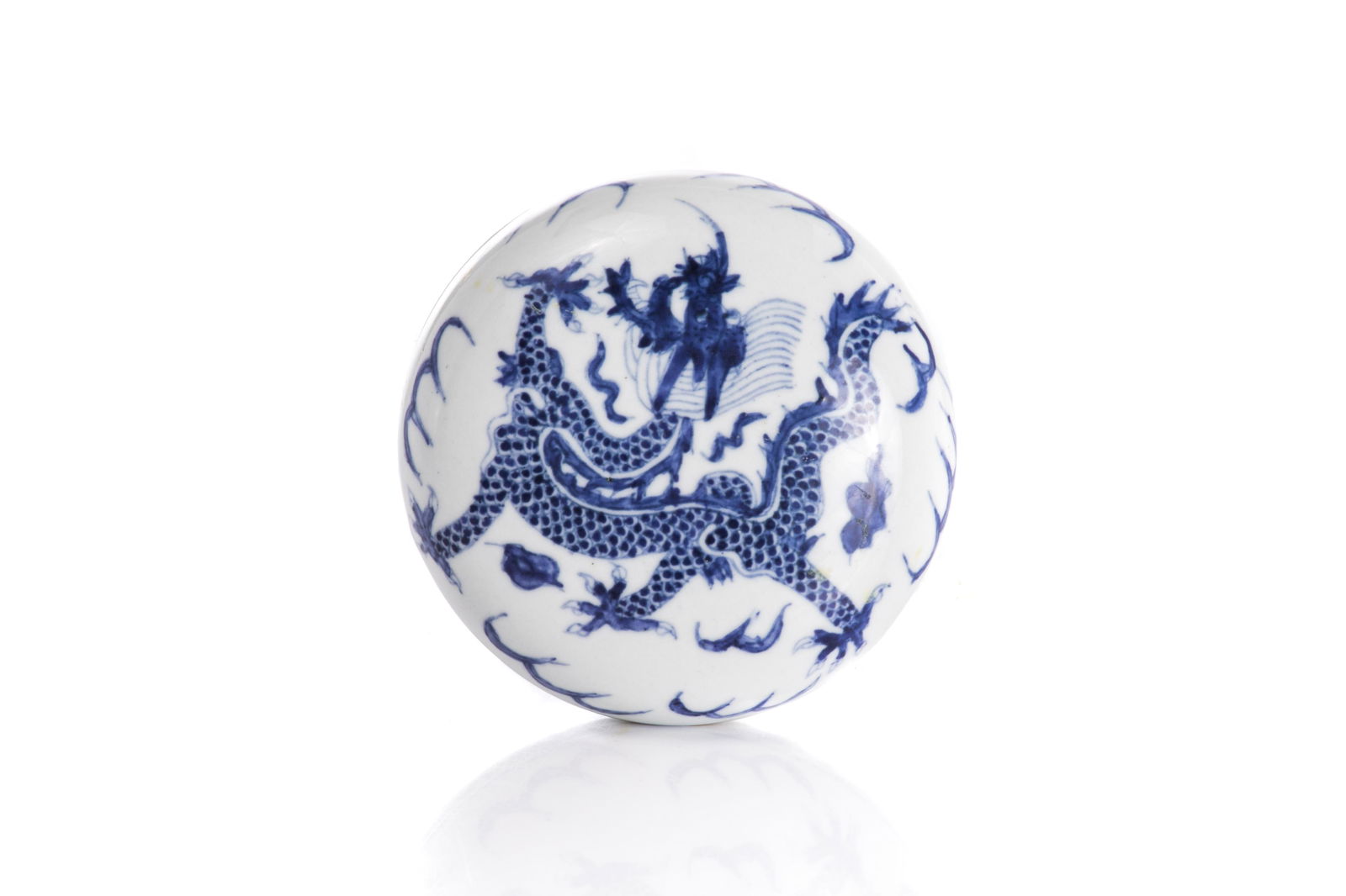 BLUE AND WHITE DRAGON PORCELAIN PASTE BOX (1 of 4)