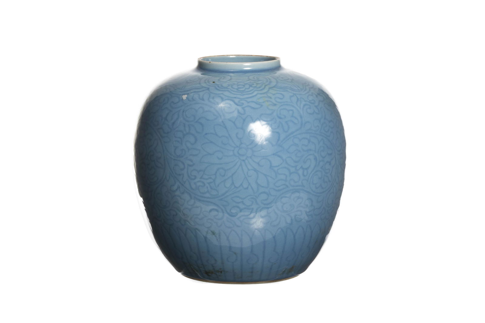 CHINESE MONOCHROME & INCISED PORCELAIN JAR (1 of 4)