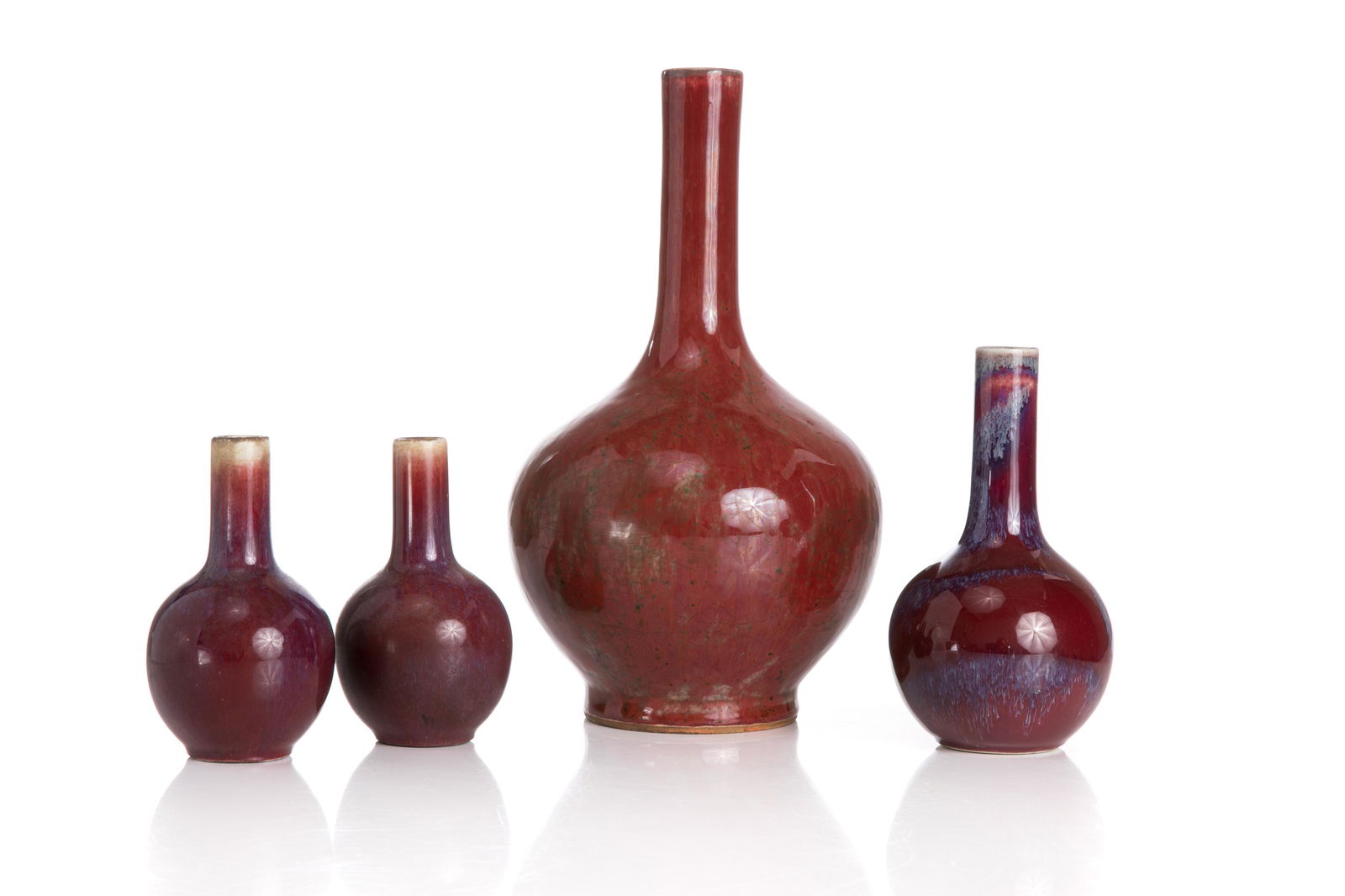 FOUR CHINESE FLAMBE VASES (1 of 2)