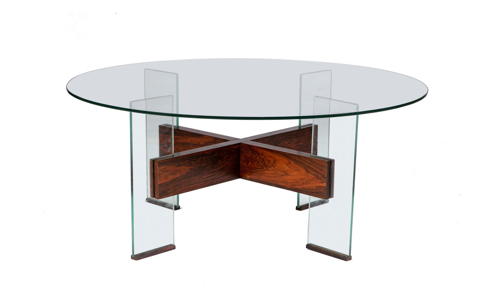 MCM ROSEWOOD & GLASS COFFEE TABLE (1 of 4)