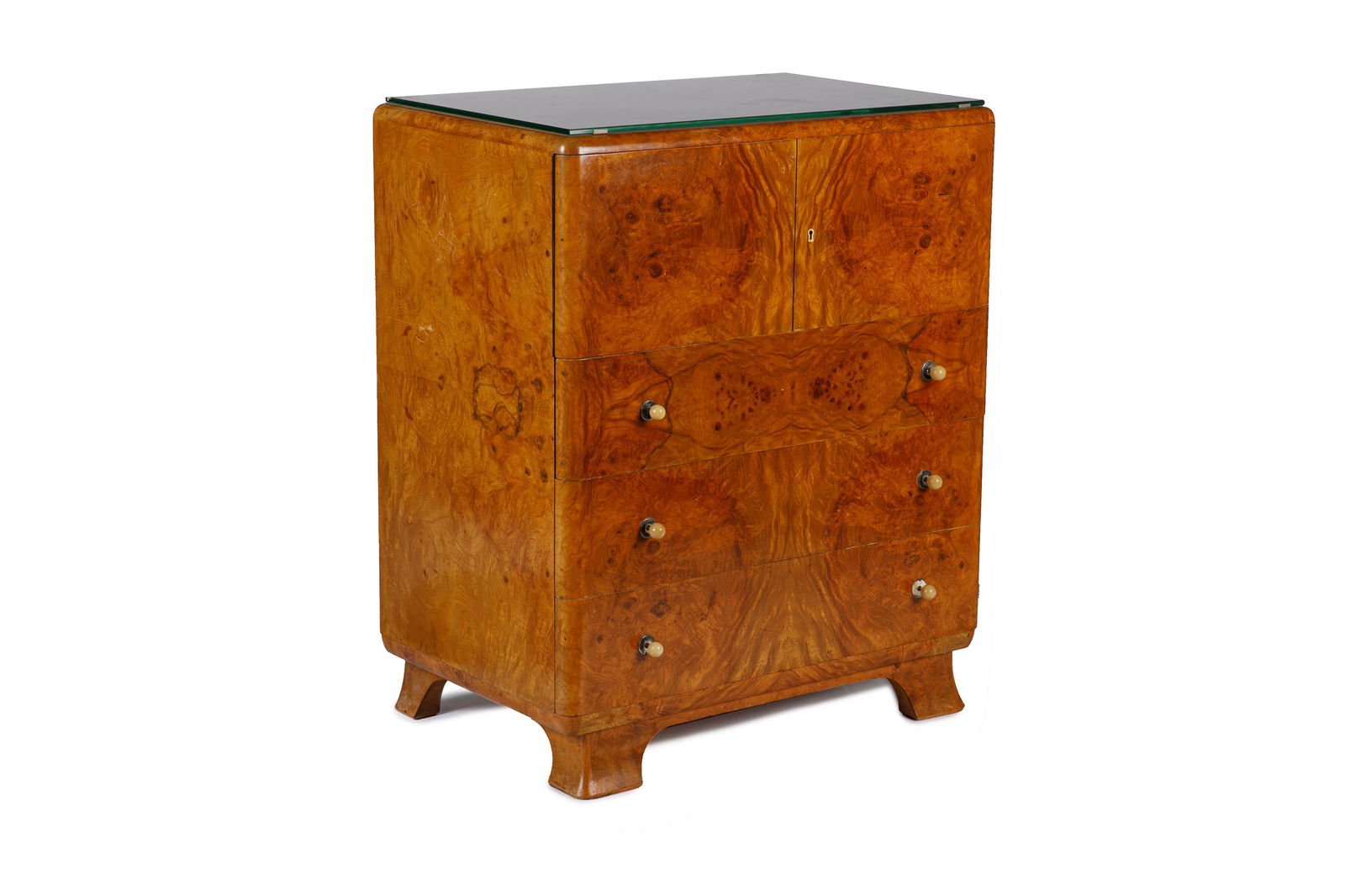 ART DECO BURLED WALNUT CHEST (1 of 3)