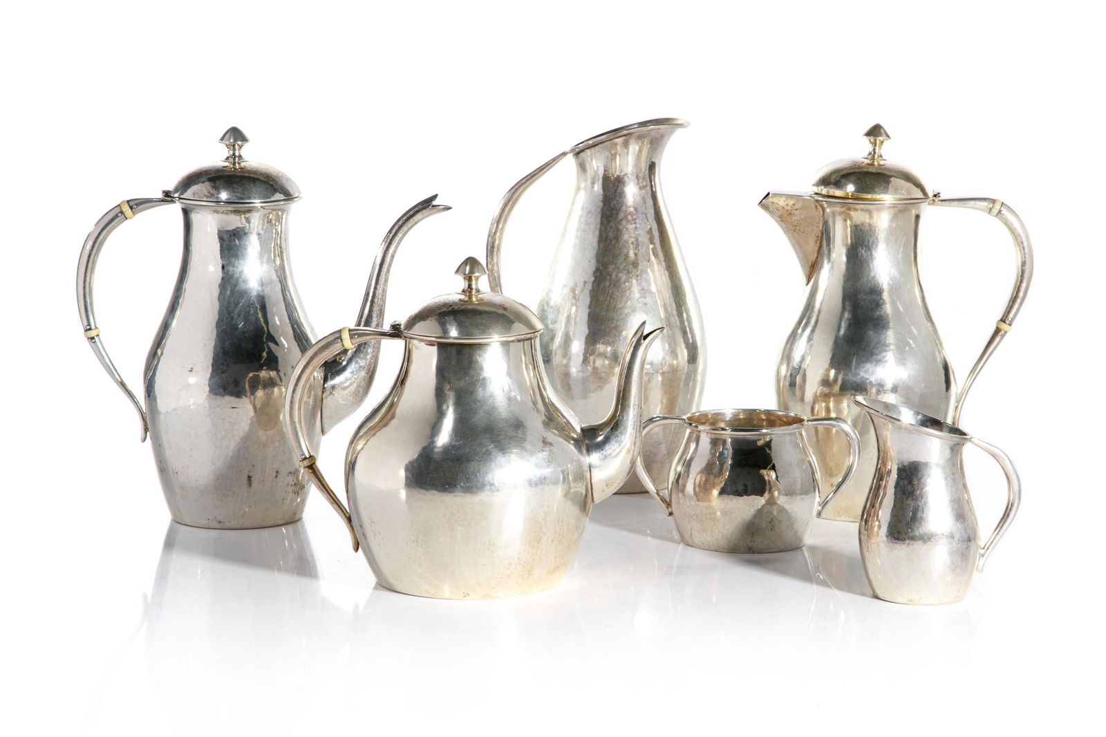 SIX PCS POUL PETERSEN SILVER TEA & COFFEE SERVICE (1 of 4)