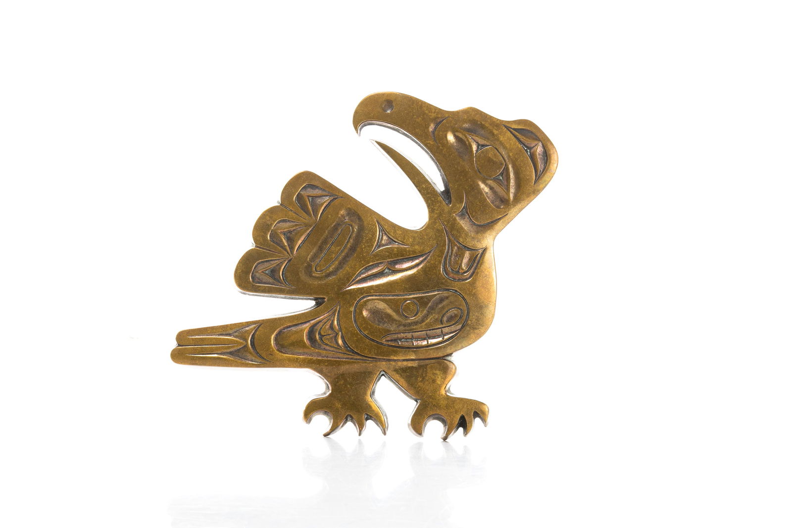 DECORATIVE GILT BRONZE HAIDA EAGLE (1 of 1)