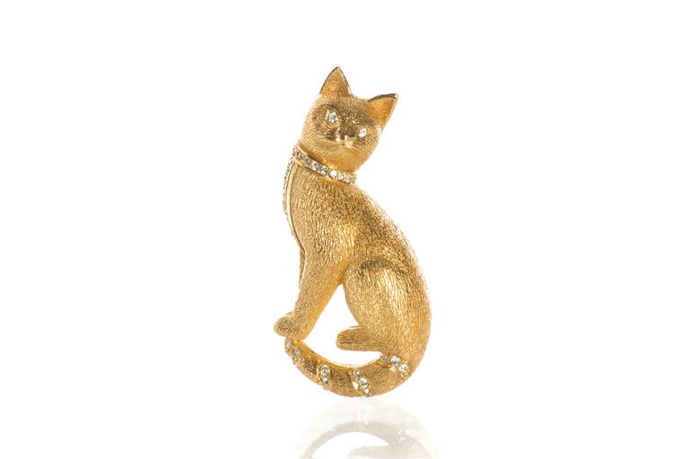 Vintage Christian Dior Cat Brooch