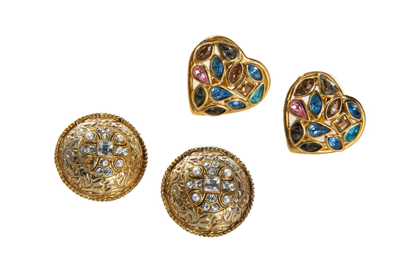 TWO PAIR OF VINTAGE DESIGNER EARRINGS (1 of 1)