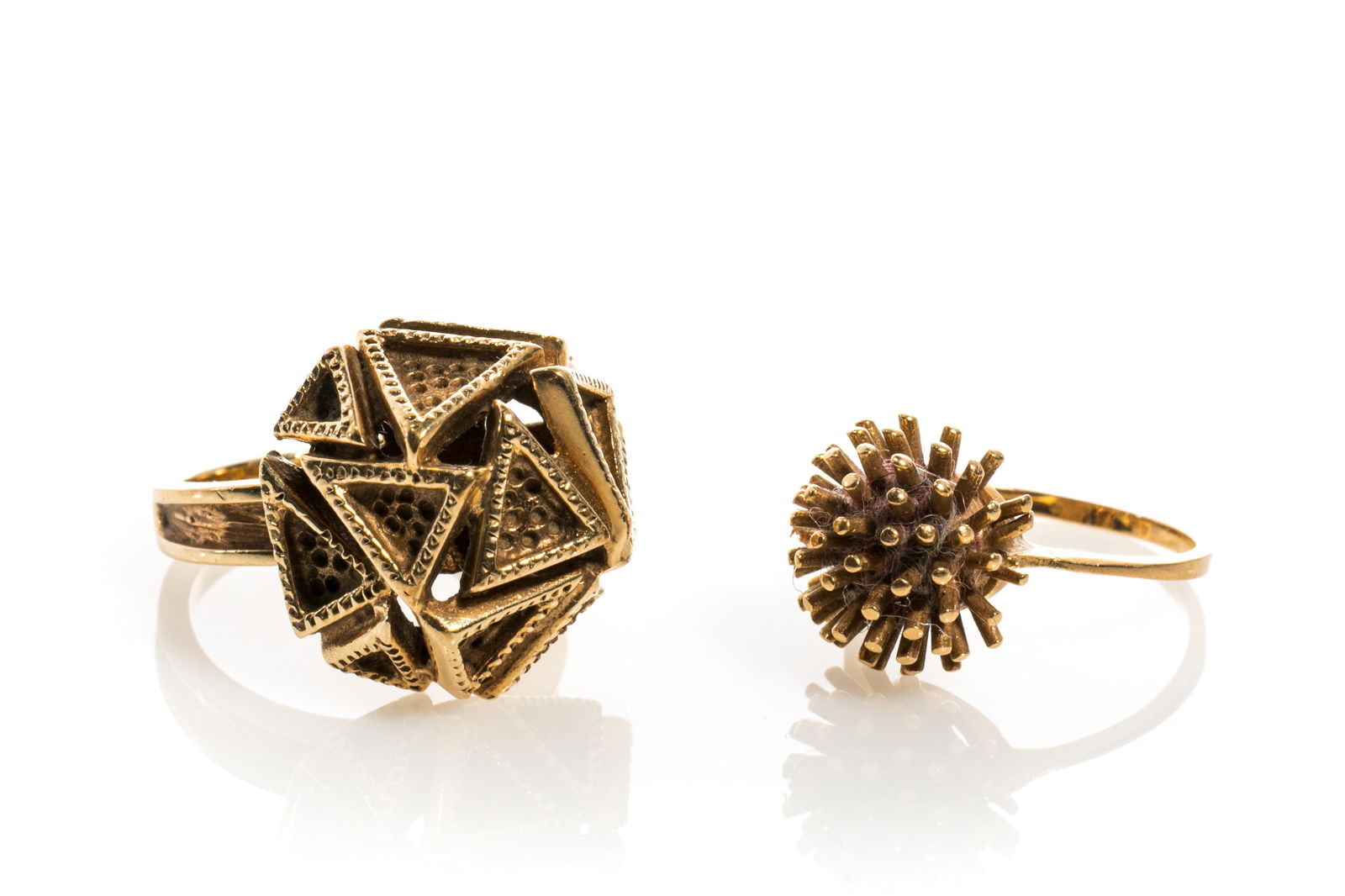 TWO GOLD MODERNIST RINGS (1 of 4)