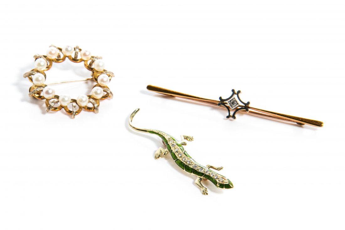 THREE VINTAGE GOLD PINS (1 of 1)