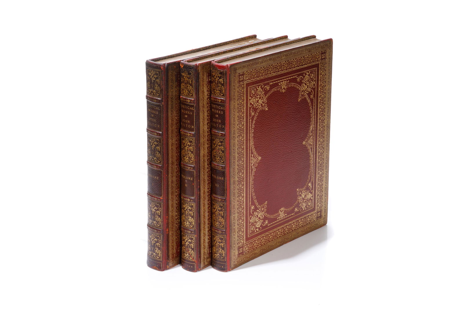[BINDINGS] MILTON: THE POETICAL WORKS. 3 VOLUMES (1 of 7)