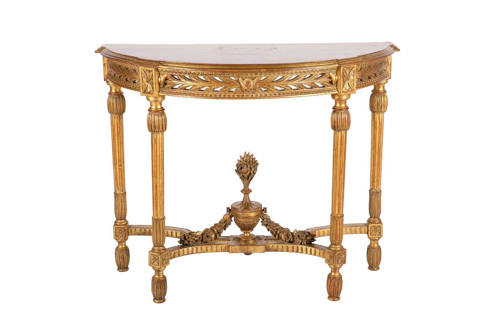 LOUIS XVI STLYE GILT PAINTED CONSOLE TABLE (1 of 6)
