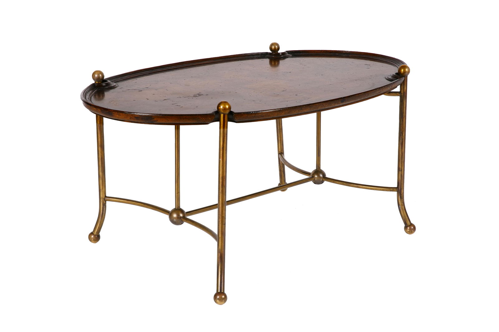 BURLED WOOD & METAL COFFEE TABLE (1 of 6)