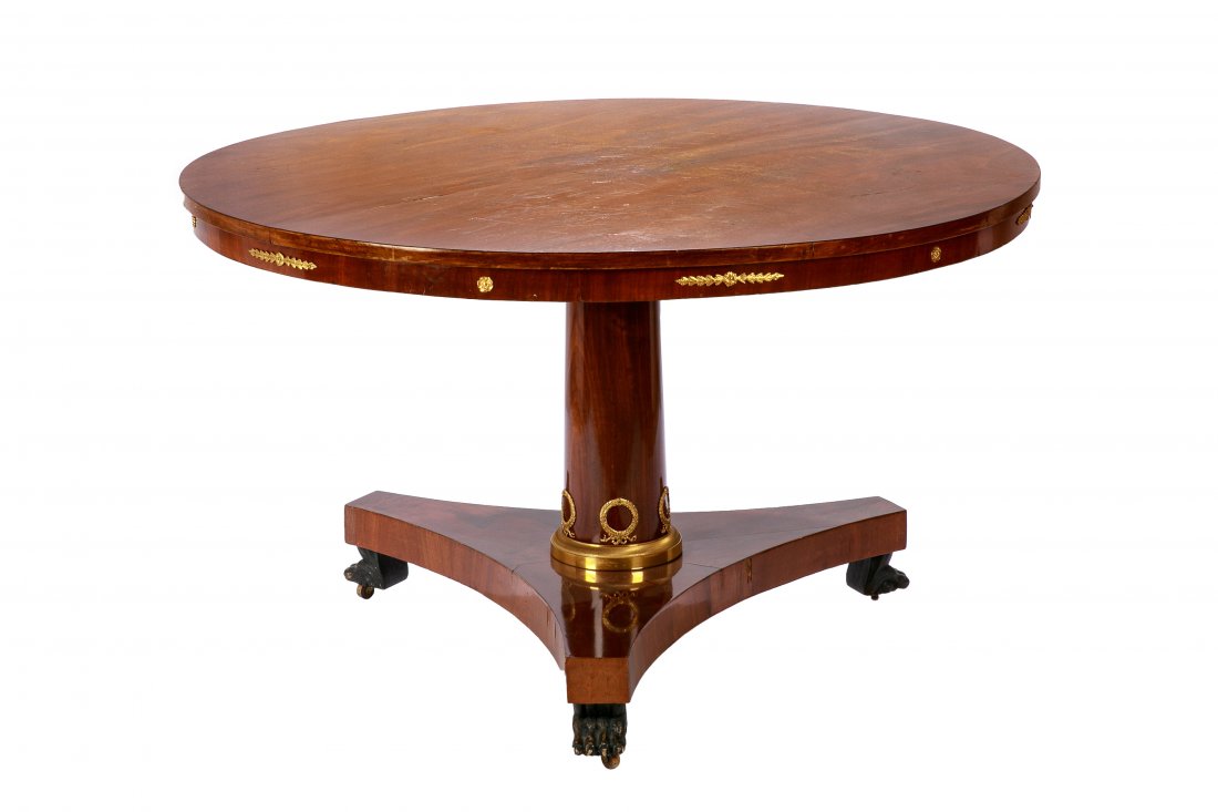 FRENCH EMPIRE MAHOGANY CIRCULAR HALL TABLE (1 of 7)