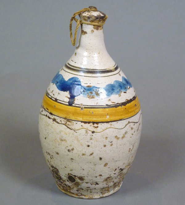 1047 UNUSUAL DELFT POTTERY FLASK, JUG 18th C