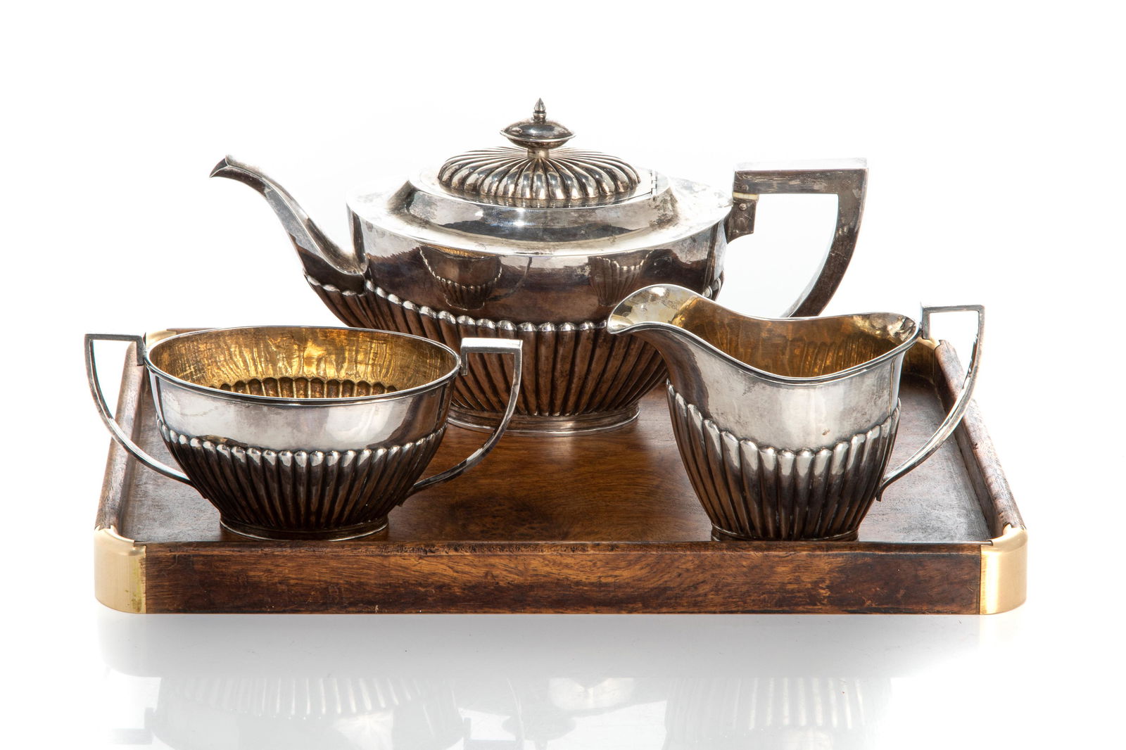 CHINESE EXPORT SILVER TEASET, 996g (1 of 6)