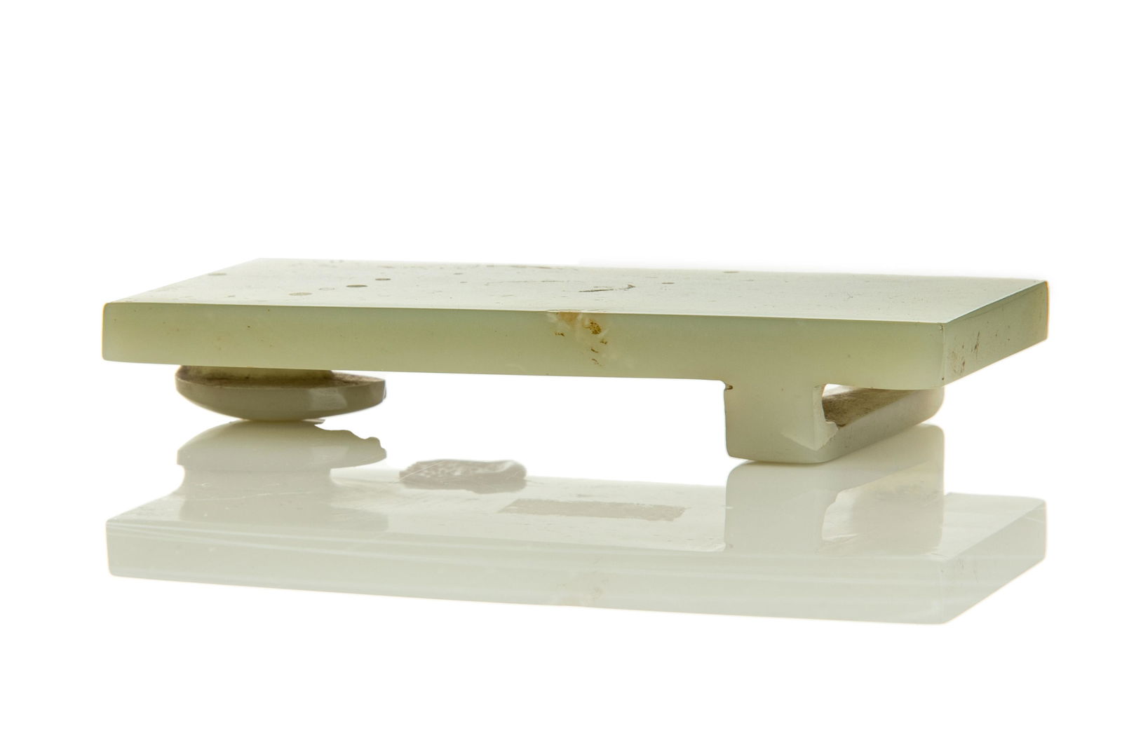 RECTANGULAR-FORM LIGHT CELADON JADE BELT HOOK (1 of 6)